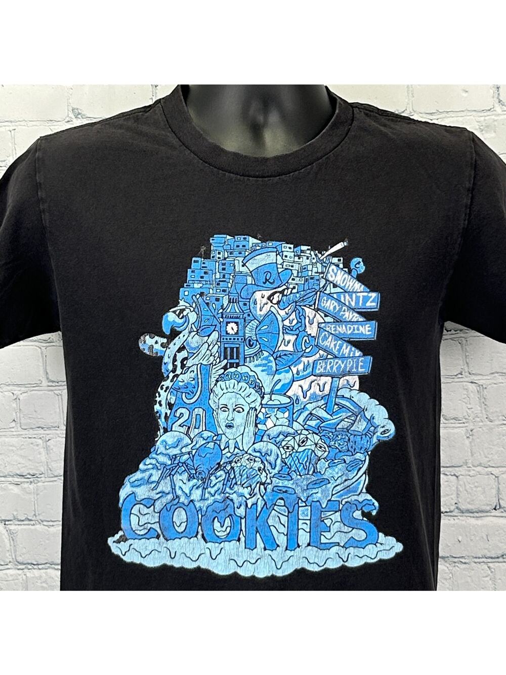 Cookies Cannabis Strains T Shirt Pot Weed Streetwear Black Tee S Small